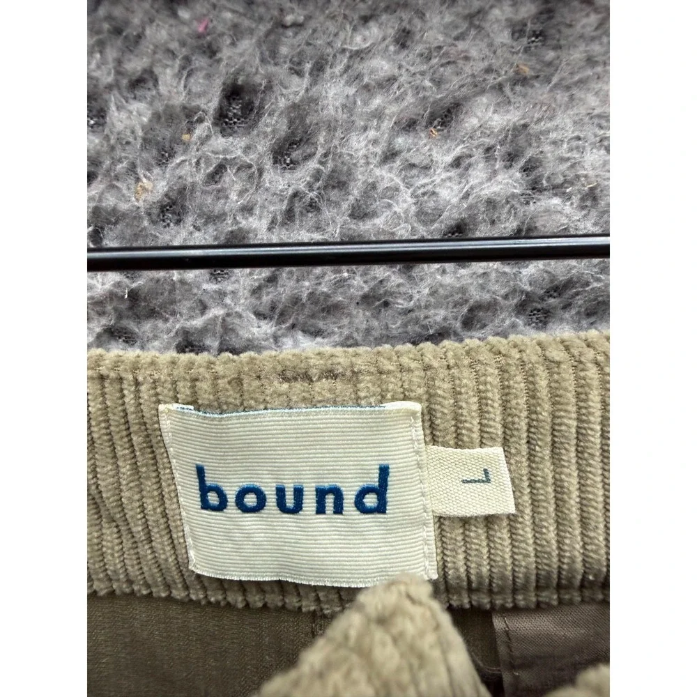 Bound Straight Leg Cropped Mushroom Corduroy Casual Trousers Mens Size L